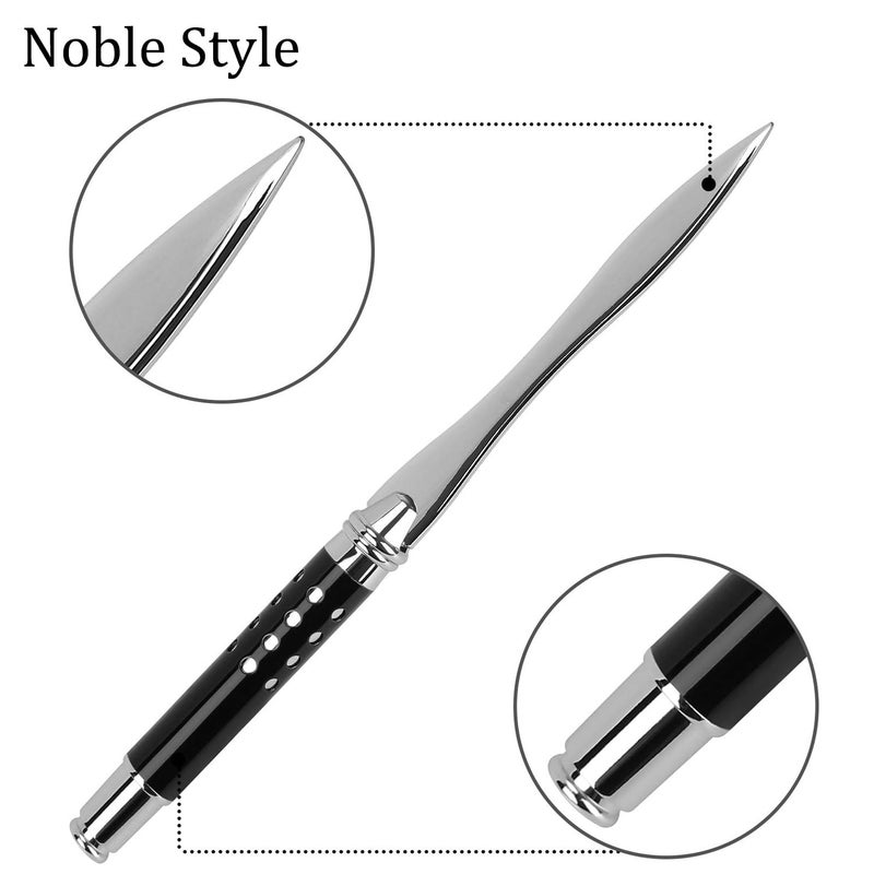 CaLeQi Handle Letter Opener knife Stainless Steel Knife Split File Envelopes Stationery Handle Portable Envelope Opener for School Home Work Uses (Mahogany gold letter opener) - Image 3